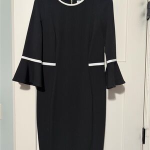 Calvin Klein Black Dress with White Trim